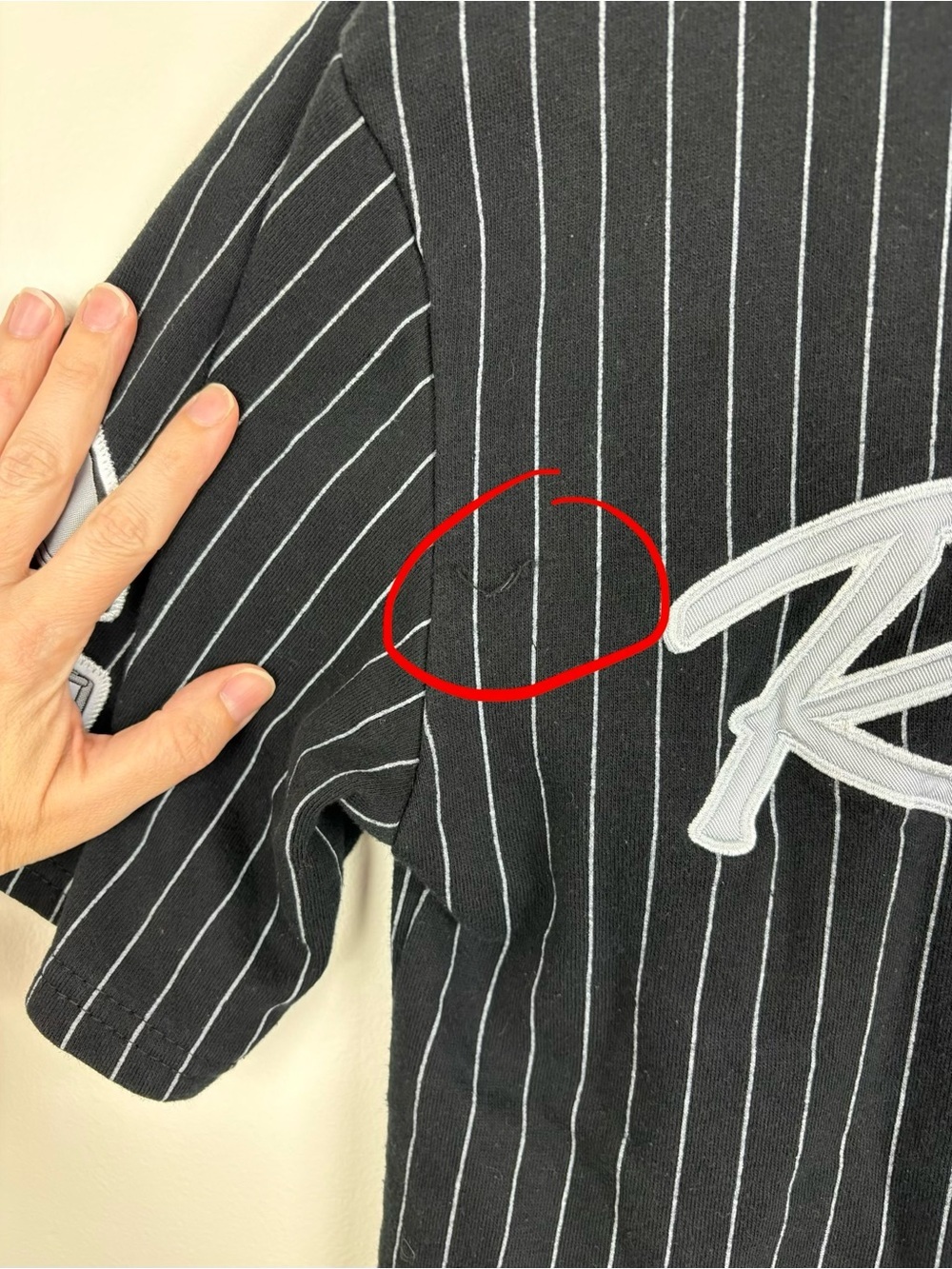 NFL Black Pinstripe Oakland Raiders Hooded Button-Up Jersey XS Good Condition - Picture 10 of 13